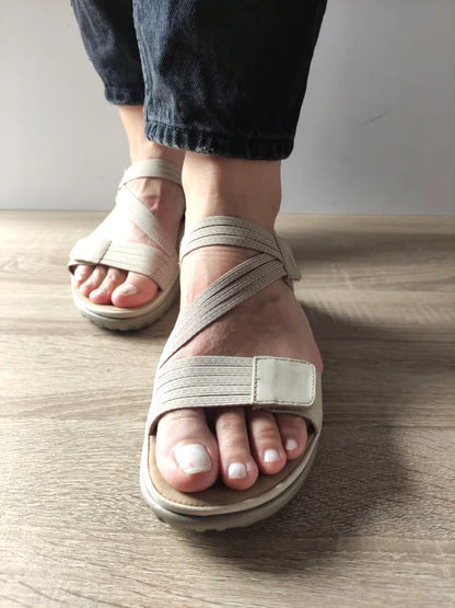 SANDALE CASUAL DAMA RIEKER 64870-62 BEJ