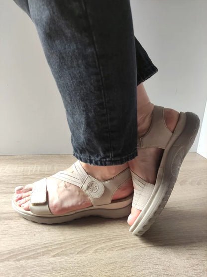SANDALE CASUAL DAMA RIEKER 64870-62 BEJ