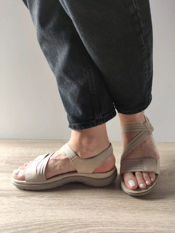SANDALE CASUAL DAMA RIEKER 64870-62 BEJ - imagine 2
