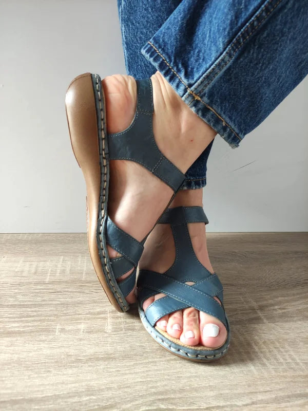 SANDALE CASUAL DAMA RIEKER 65919-12 ALBASTRE DENIM - imagine 3
