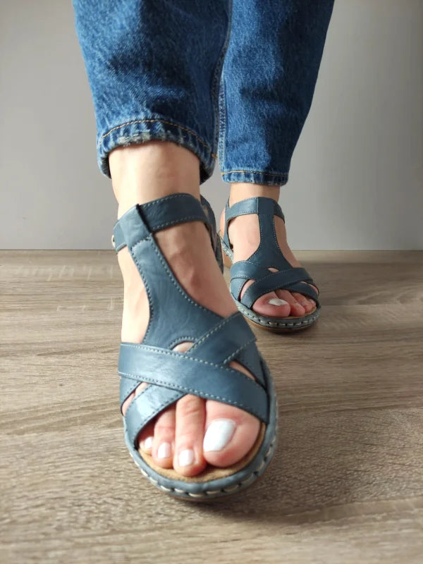 SANDALE CASUAL DAMA RIEKER 65919-12 ALBASTRE DENIM - imagine 4