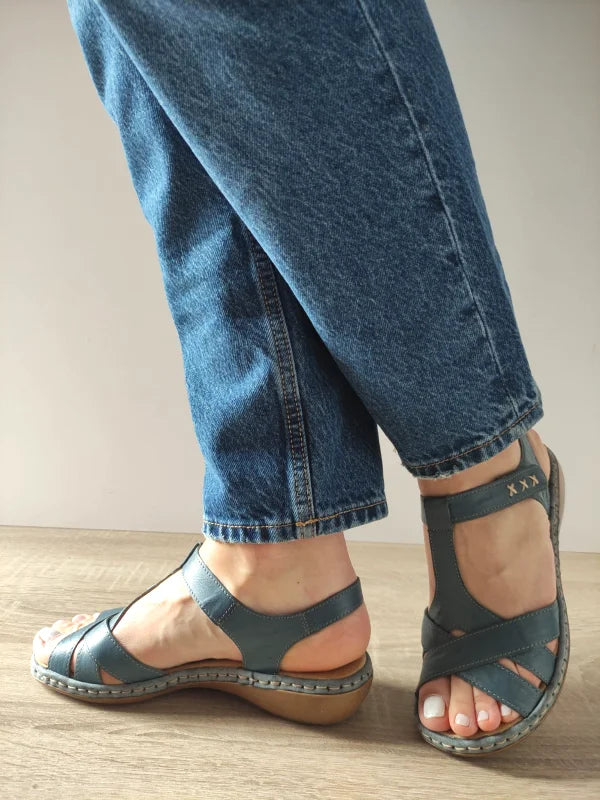 SANDALE CASUAL DAMA RIEKER 65919-12 ALBASTRE DENIM - imagine 2