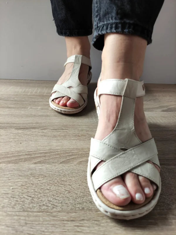 SANDALE CASUAL DAMA RIEKER 65919-60 BEJ - imagine 4