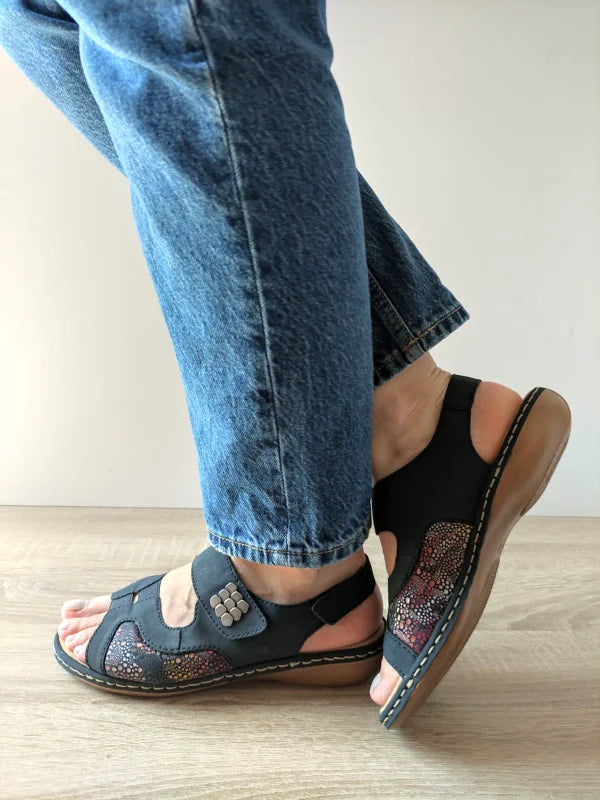 SANDALE CASUAL DAMA RIEKER 65989-14 BLEUMARIN - imagine 2