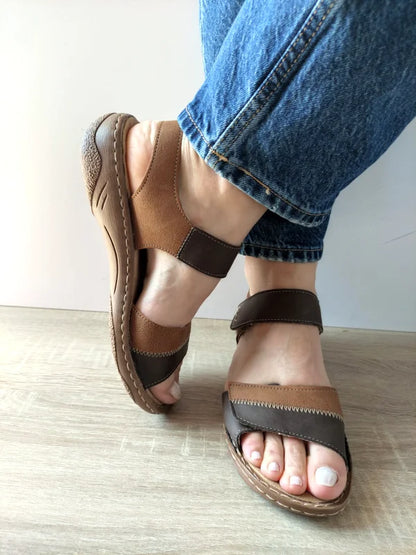 SANDALE CASUAL DAMA RIEKER V2860-24 MARO + CAMEL