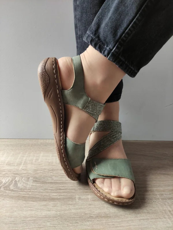 SANDALE CASUAL DAMA RIEKER V2862-52 VERDE KAKI
