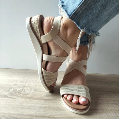 SANDALE CASUAL DAMA SKECHERS 114013 NAT