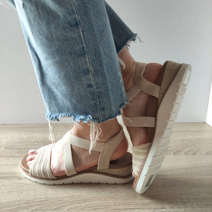 SANDALE CASUAL DAMA SKECHERS 114013 NAT