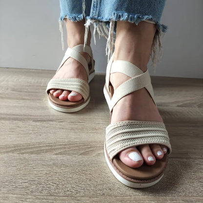 SANDALE CASUAL DAMA SKECHERS 114013 NAT