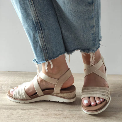 SANDALE CASUAL DAMA SKECHERS 114013 NAT