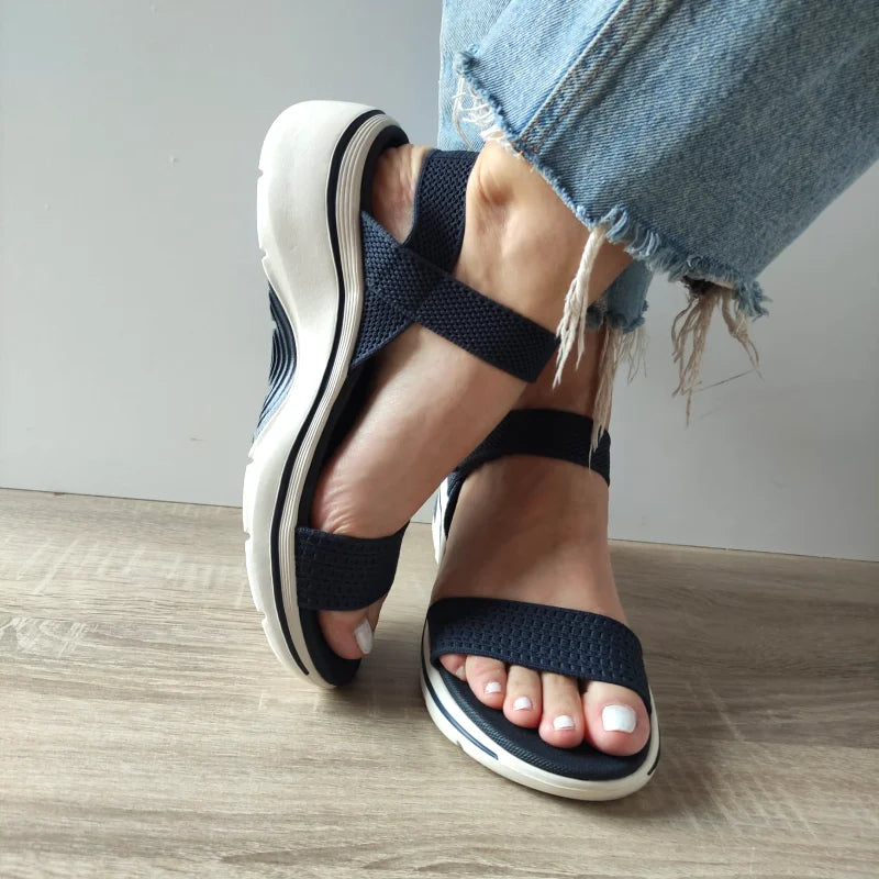 SANDALE CASUAL DAMA SKECHERS 140874 NVY