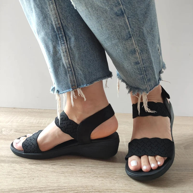 SANDALE CASUAL DAMA SKECHERS 163165 BBK