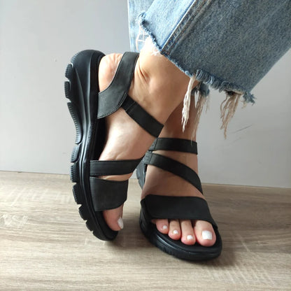 SANDALE CASUAL DAMA SKECHERS 163532 BBK