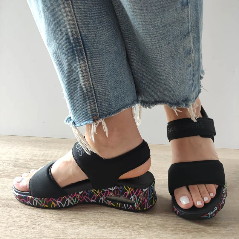 SANDALE CASUAL DAMA SKECHERS 164028 BBK