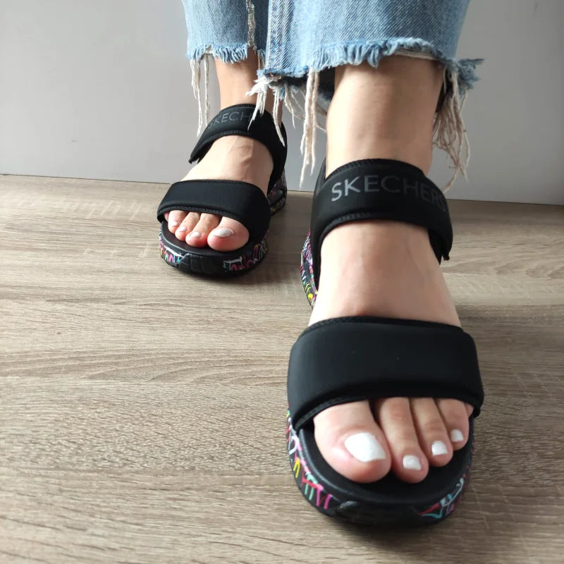 SANDALE CASUAL DAMA SKECHERS 164028 BBK