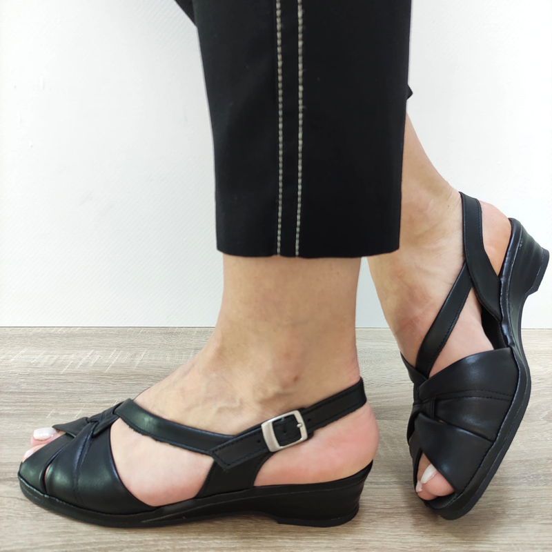SANDALE CASUAL DAMA SUAVE 0012T NICE 01-N NEGRE - imagine 2