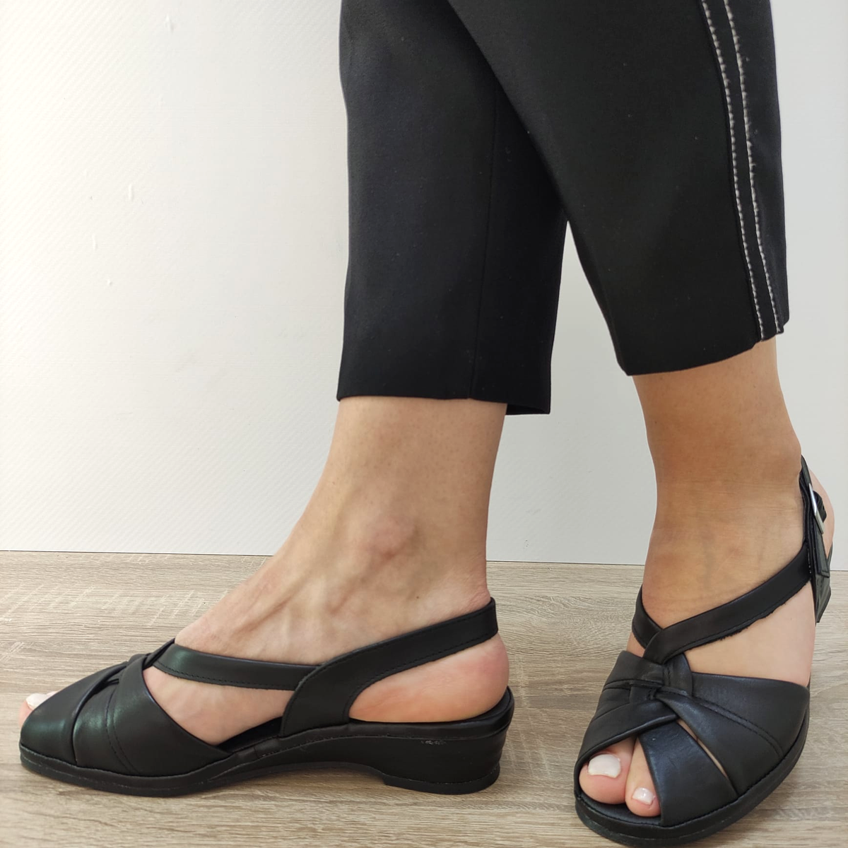 SANDALE CASUAL DAMA SUAVE 0012T NICE 01-N NEGRE - imagine 3