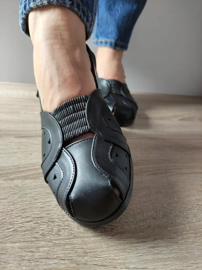 SANDALE CASUAL DAMA SUAVE 0019PT ROMA 01-N NEGRE