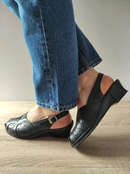 SANDALE CASUAL DAMA SUAVE 0019PT ROMA 01-N NEGRE