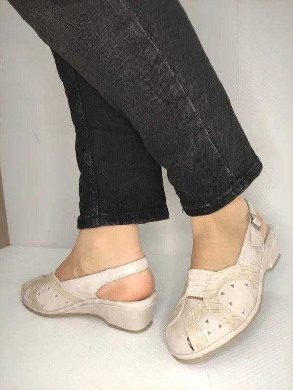 SANDALE CASUAL DAMA SUAVE 0019PT ROMA 52-N CREM - imagine 6