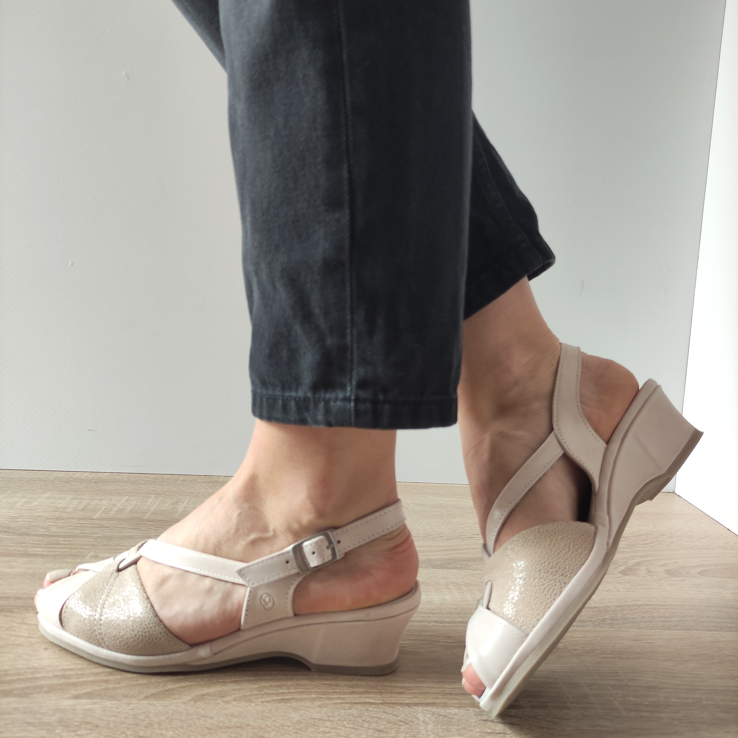 SANDALE CASUAL DAMA SUAVE 0065T ROMA 52-2 CREM CU BEJ