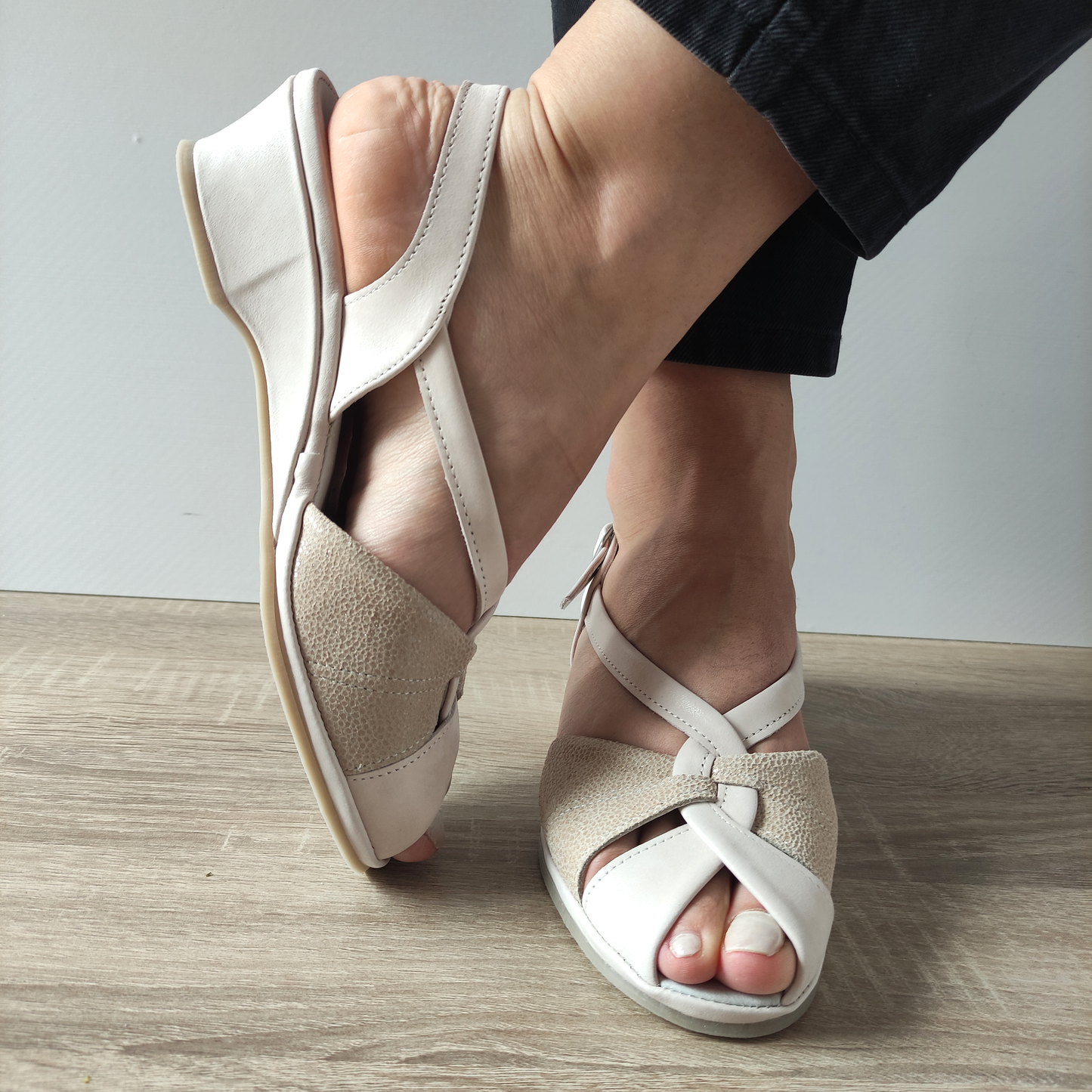 SANDALE CASUAL DAMA SUAVE 0065T ROMA 52-2 CREM CU BEJ