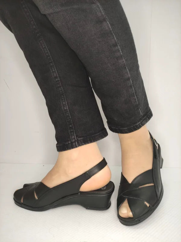 SANDALE CASUAL DAMA SUAVE 0111T ROMA 01-N NEGRE - imagine 2