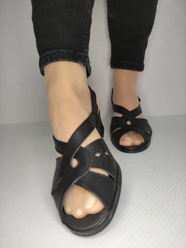 SANDALE CASUAL DAMA SUAVE 0264PT ROMA 01-N NEGRE
