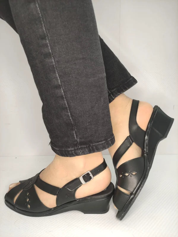 SANDALE CASUAL DAMA SUAVE 0264PT ROMA 01-N NEGRE