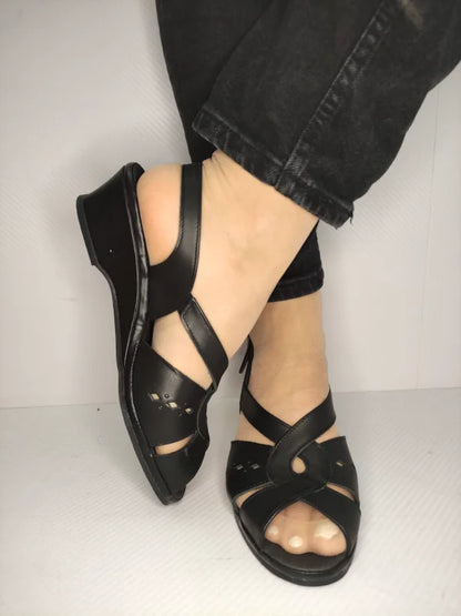 SANDALE CASUAL DAMA SUAVE 0264PT ROMA 01-N NEGRE