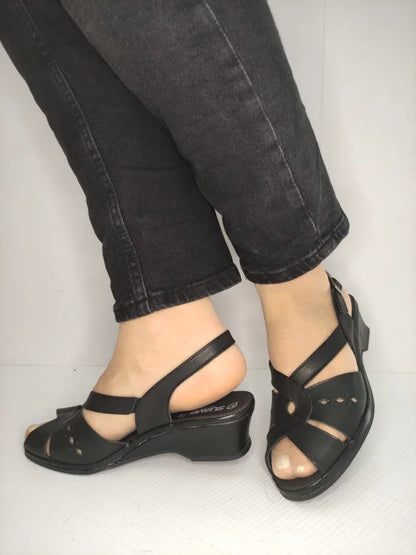 SANDALE CASUAL DAMA SUAVE 0264PT ROMA 01-N NEGRE