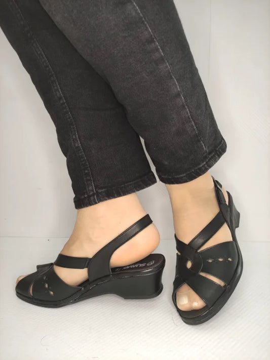 SANDALE CASUAL DAMA SUAVE 0264PT ROMA 01-N NEGRE