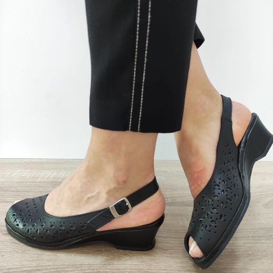 SANDALE CASUAL DAMA SUAVE 0279PT ROMA 01-N NEGRE