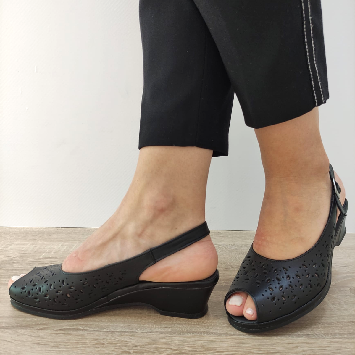 SANDALE CASUAL DAMA SUAVE 0279PT ROMA 01-N NEGRE - imagine 3
