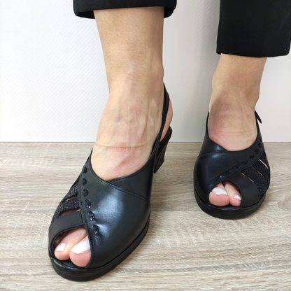 SANDALE CASUAL DAMA SUAVE 0290 ROMA 01-N NEGRE