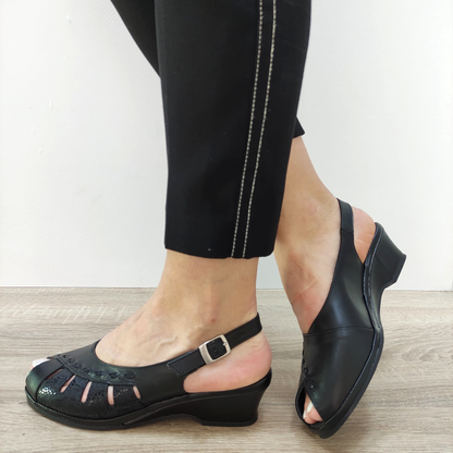 SANDALE CASUAL DAMA SUAVE 0290 ROMA 01-N NEGRE