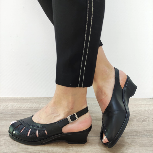 SANDALE CASUAL DAMA SUAVE 0290 ROMA 01-N NEGRE