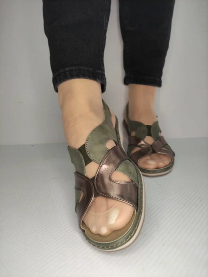 SANDALE CASUAL DAMA SUAVE 0900T PARIS 40-N KAKI CU BRONZ