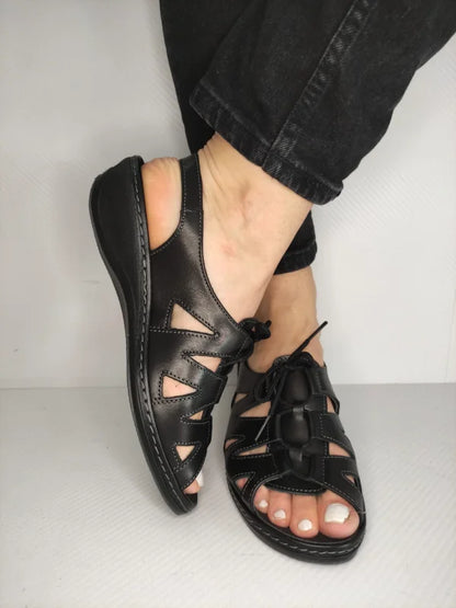 SANDALE CASUAL DAMA SUAVE 0904PT PARIS 01-N NEGRE