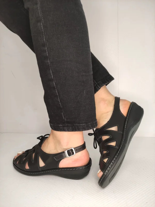 SANDALE CASUAL DAMA SUAVE 0904PT PARIS 01-N NEGRE - imagine 5