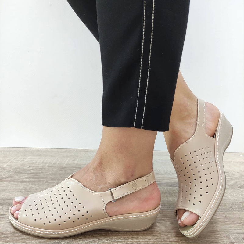 SANDALE CASUAL DAMA SUAVE 0957PT PARIS 03-N BEJ - imagine 2
