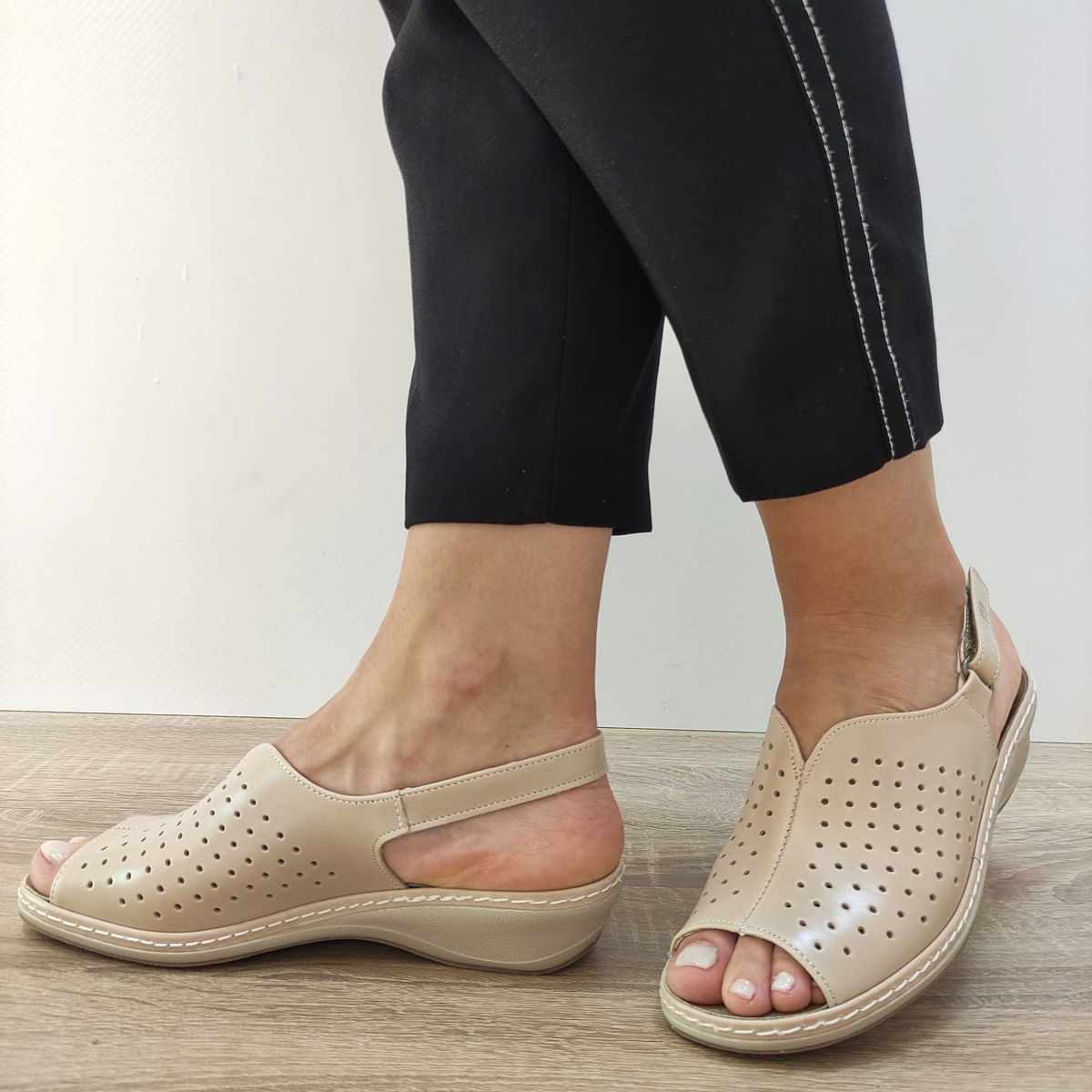 SANDALE CASUAL DAMA SUAVE 0957PT PARIS 03-N BEJ - imagine 3