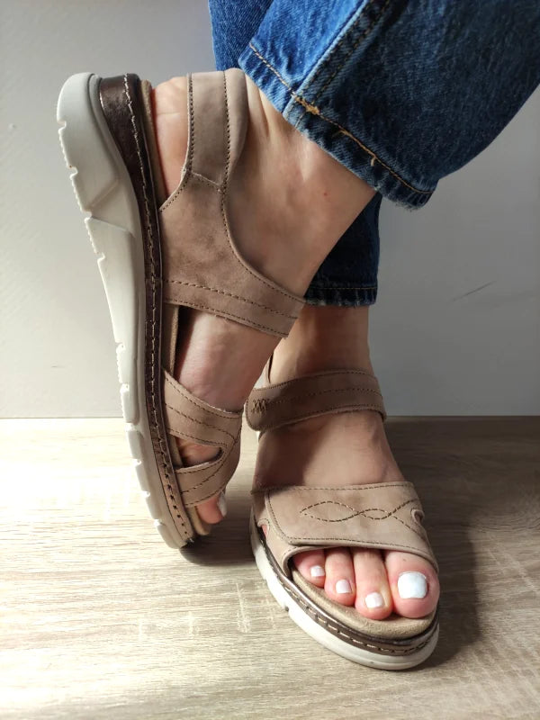 SANDALE CASUAL DAMA SUAVE 12500VT MOSTAR 03-N BEJ - imagine 3