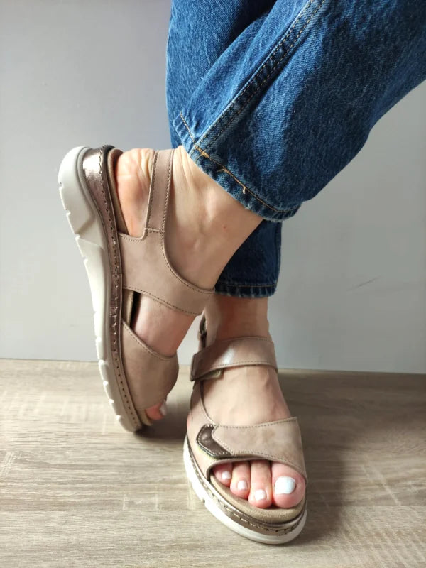SANDALE CASUAL DAMA SUAVE 12501VT MOSTAR 03-N BEJ - imagine 5