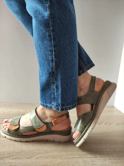 SANDALE CASUAL DAMA SUAVE 12501VT MOSTAR 40-N KAKI CU CAMEL