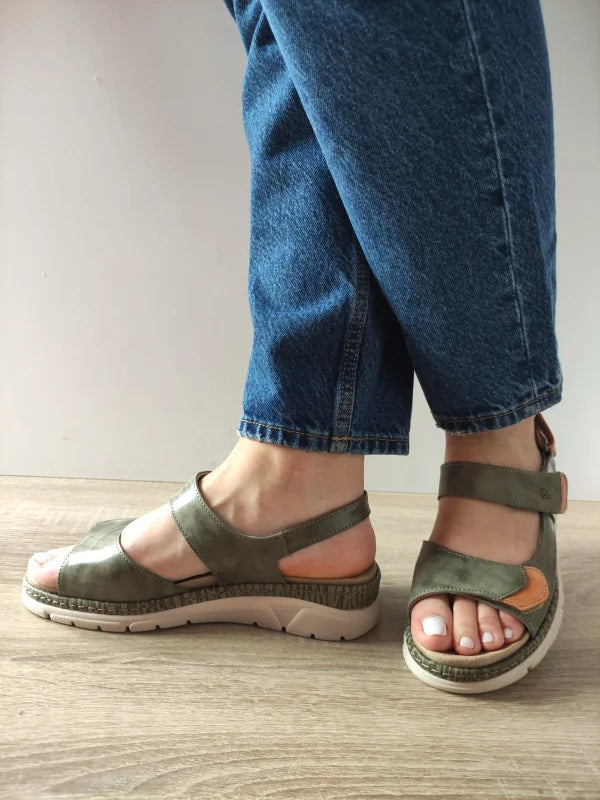 SANDALE CASUAL DAMA SUAVE 12501VT MOSTAR 40-N KAKI CU CAMEL
