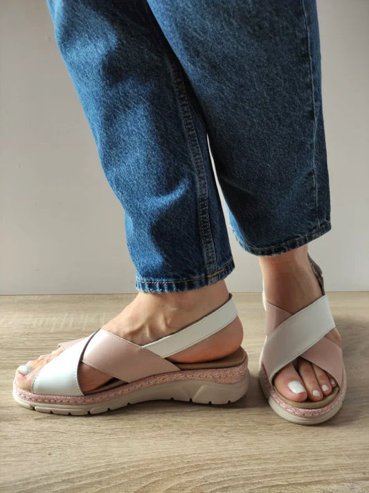 SANDALE CASUAL DAMA SUAVE 12505VT MOSTAR C5-N ALBE CU ROZ NUDE