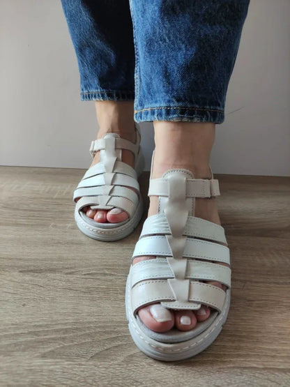 SANDALE CASUAL DAMA SUAVE 12516T MOSTAR 52-N BEJ + ALB + GRI