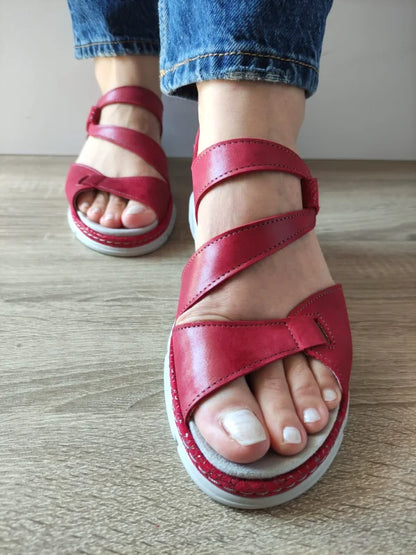 SANDALE CASUAL DAMA SUAVE 12522VT MOSTAR 05-N ROSII INCHIS