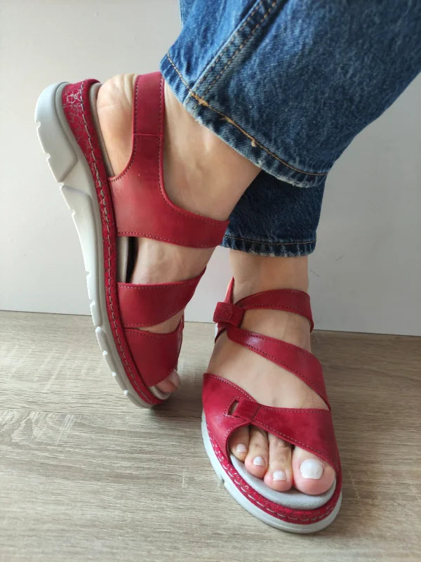 SANDALE CASUAL DAMA SUAVE 12522VT MOSTAR 05-N ROSII INCHIS - imagine 5
